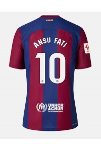 Barcelona Ansu Fati #10 Fotballdrakt Hjemme Klær 2023-24 Korte ermer